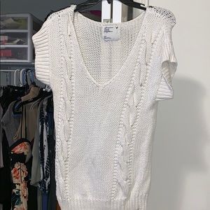 American Eagle knit sweater top small cream white